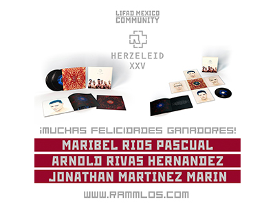 Dinamica, Rammstein, Catalogo, Digipacks, 2021, Universal Music Mexico, UMusic Store, LIFAD MEXICO, Ganadores